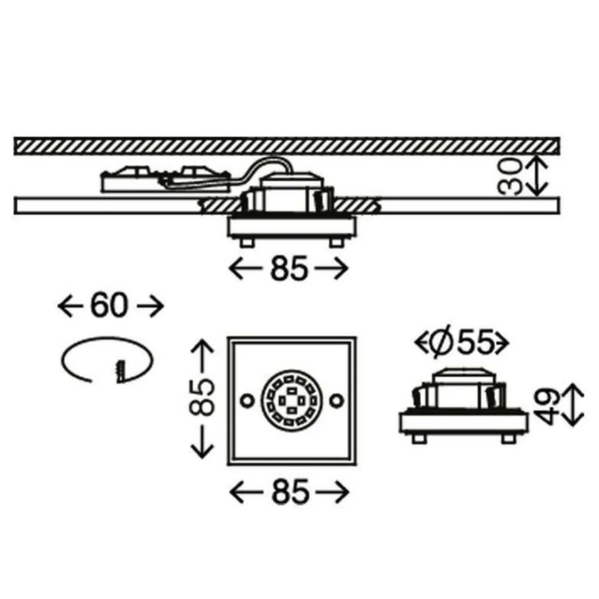 Briloner - Lámpara empotrable de baño LED ATTACH LED/5W/230V IP44