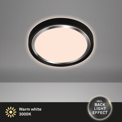 Briloner - Plafón LED KAHIKO LED/15W/230V negro