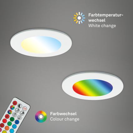 Briloner - SET 3x RGBW Lámpara empotrable de baño LED regulable LED/4,8W/230V 3000-6500K IP65 + control remoto