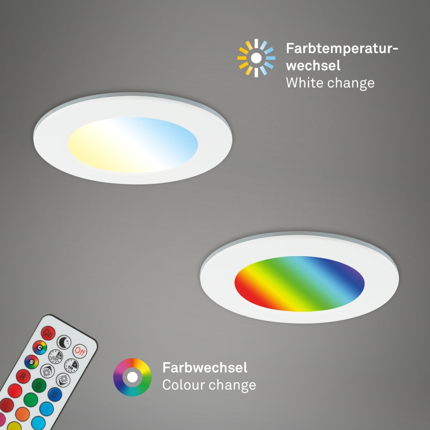 Briloner - SET 3x RGBW Lámpara empotrable de baño LED regulable LED/4,8W/230V 3000-6500K IP65 + control remoto