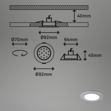 Briloner - SET 3x LED RGBW Lámpara empotrable regulable para el baño LED/4,8W/230V 3000-6500K IP65 + control remoto