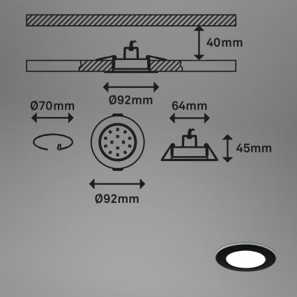 Briloner - SET 3x LED RGBW Lámpara empotrable regulable para el baño LED/4,8W/230V 3000-6500K IP65 + control remoto