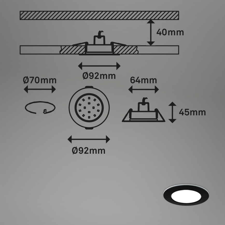 Briloner - SET 3x LED RGBW Lámpara empotrable regulable para el baño LED/4,8W/230V 3000-6500K IP65 + control remoto