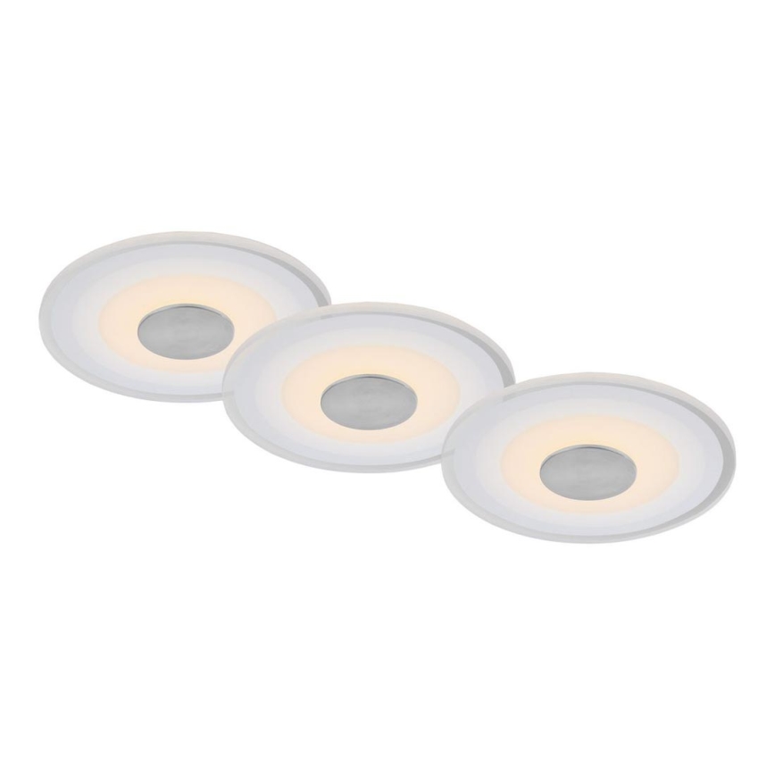 Briloner - SET 3x Lámpara empotrada LED para baños LED/6W/230V IP44 cromo