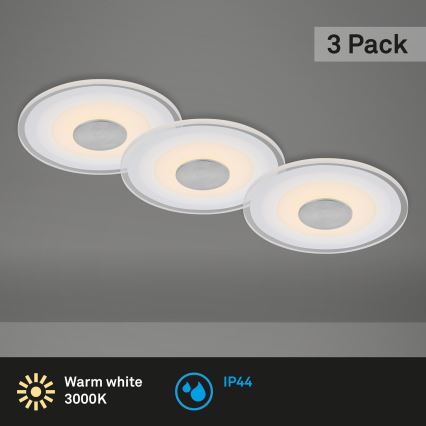 Briloner - SET 3x Lámpara empotrada LED para baños LED/6W/230V IP44 cromo