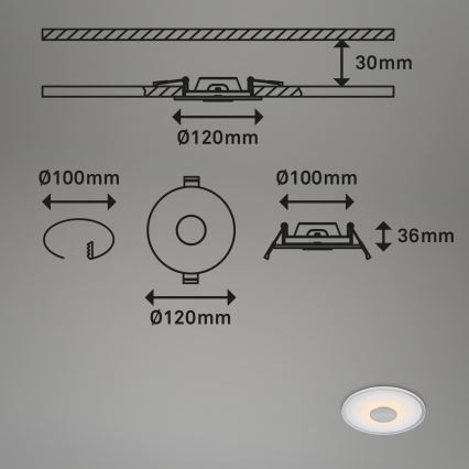 Briloner - SET 3x Lámpara empotrada LED para baños LED/6W/230V IP44 cromo