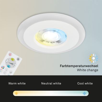 Briloner - SET 3x LED RGBW Lámpara empotrable regulable para el baño LED/5W/230V 3000-6500K IP44 + control remoto