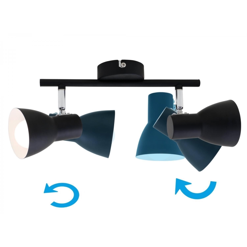 Briloner 10698891 - Foco 2xE14/25W/230V negro
