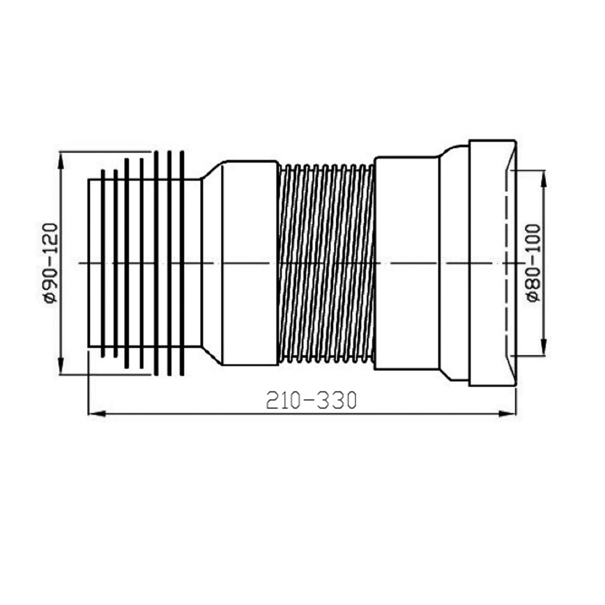 Bruckner - Conector flexible para desagüe de inodoro 21-33 cm blanco