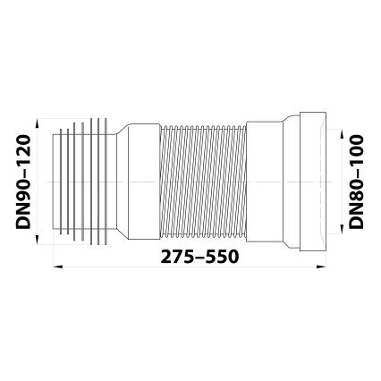 Bruckner - Conector flexible para desagüe de inodoro 27,5-55 cm blanco