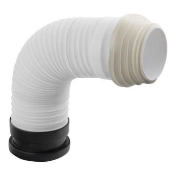 Bruckner - Conector flexible para desagüe de inodoro 45 cm blanco/negro