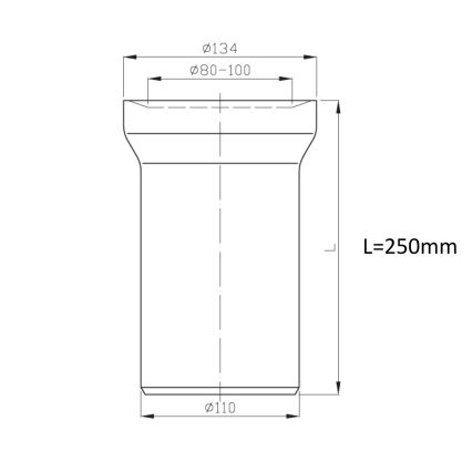 Bruckner - Conector recto para inodoro 25 cm blanco