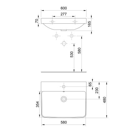 Bruckner - Lavabo empotrado NERON 60x48 cm blanco