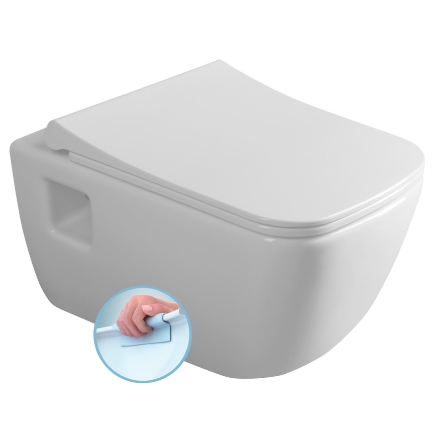 Bruckner - Sifón con tuerca de unión y codo angular Rimless WALTER cerámica/blanco