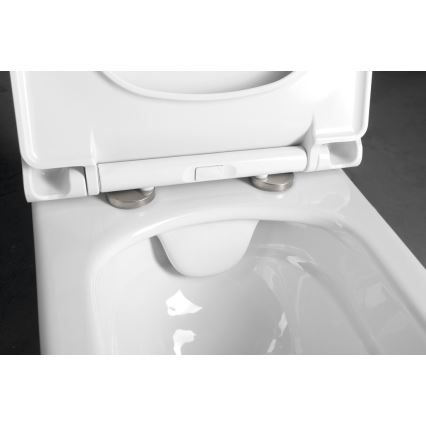 Bruckner - Sifón con tuerca de unión y codo angular Rimless WALTER cerámica/blanco