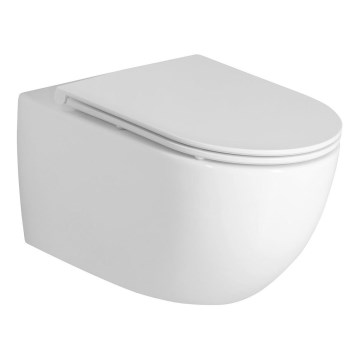 Bruckner - Sifón con tuerca de unión y codo angular Vortex Rimless FULDA cerámica/blanco