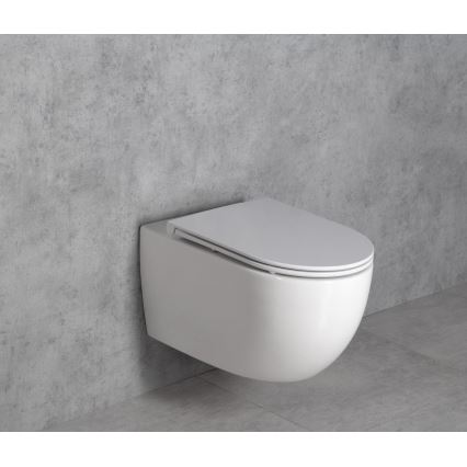 Bruckner - Sifón con tuerca de unión y codo angular Vortex Rimless FULDA cerámica/blanco
