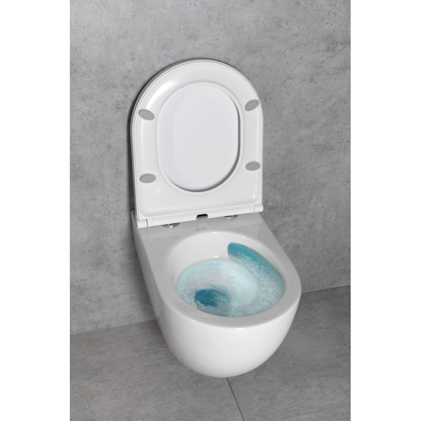 Bruckner - Sifón con tuerca de unión y codo angular Vortex Rimless FULDA cerámica/blanco