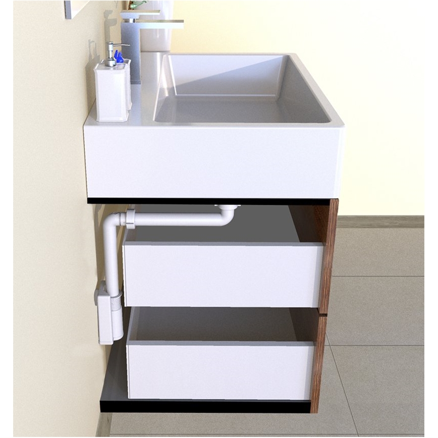 Bruckner - Sifón de lavabo para muebles MURALES blanco