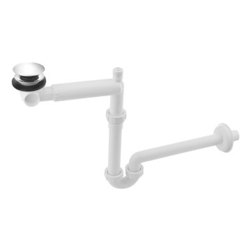Bruckner - Sifón para lavabo con desagüe CLICK-CLACK DN32 blanco/cromo brillante