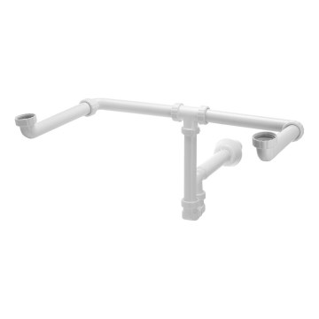 Bruckner - Sifón para lavabo doble MOSQUITO DN40 blanco