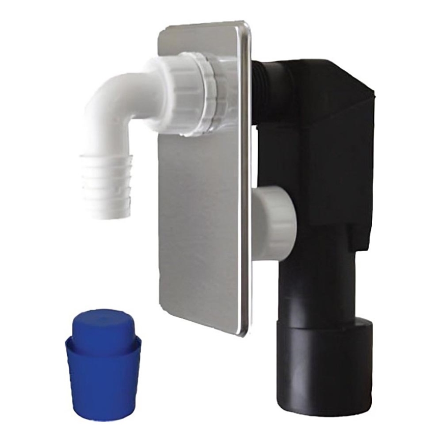 Bruckner - Sifón para lavadora para instalación empotrada DN40/50 acero inoxidable pulido