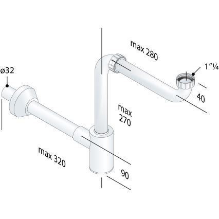 Bruckner - Sifón para mueble de lavabo CRONO DN32 blanco