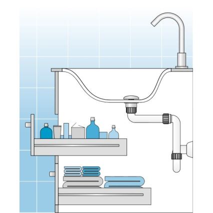 Bruckner – Sifón para mueble de lavabo DN32 blanco