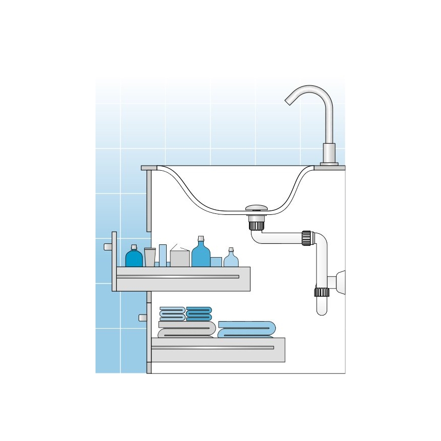 Bruckner – Sifón para mueble de lavabo DN32 blanco