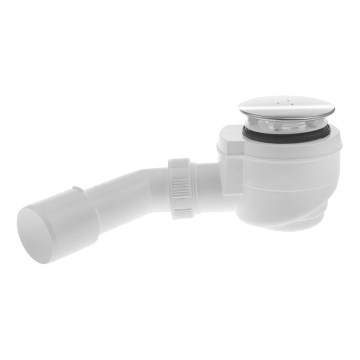 Bruckner - Sifón para plato de ducha DN40/50 blanco/pulido acero inoxidable