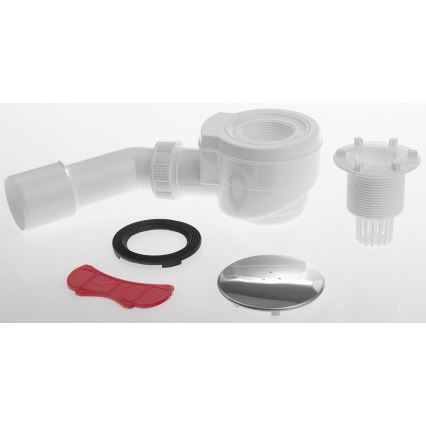 Bruckner - Sifón para plato de ducha DN40/50 blanco/pulido acero inoxidable