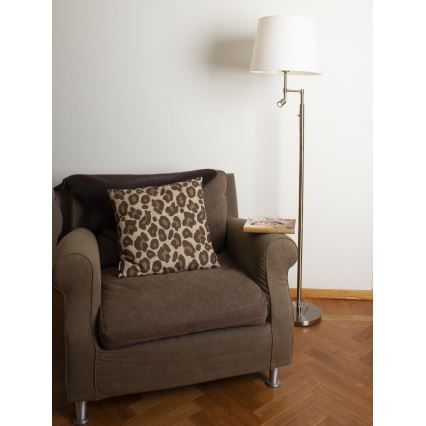 ByRydens - Lámpara LED de pie ORLANDO 1xE27/5W/230V + LED/3W blanco/bronce diá. 36 cm