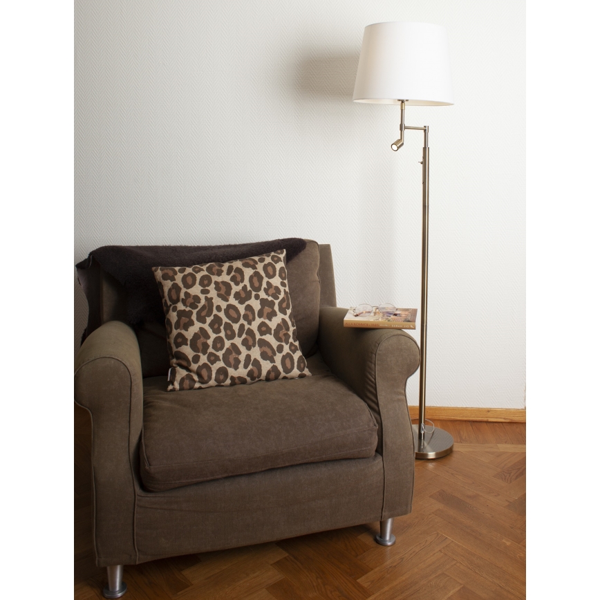 ByRydens - Lámpara LED de pie ORLANDO 1xE27/5W/230V + LED/3W blanco/bronce diá. 36 cm