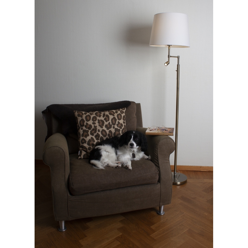 ByRydens - Lámpara LED de pie ORLANDO 1xE27/5W/230V + LED/3W blanco/bronce diá. 36 cm