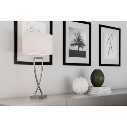 ByRydens - Lámpara de mesa OMEGA 1xE27/5W/230V blanco/cromo brillante