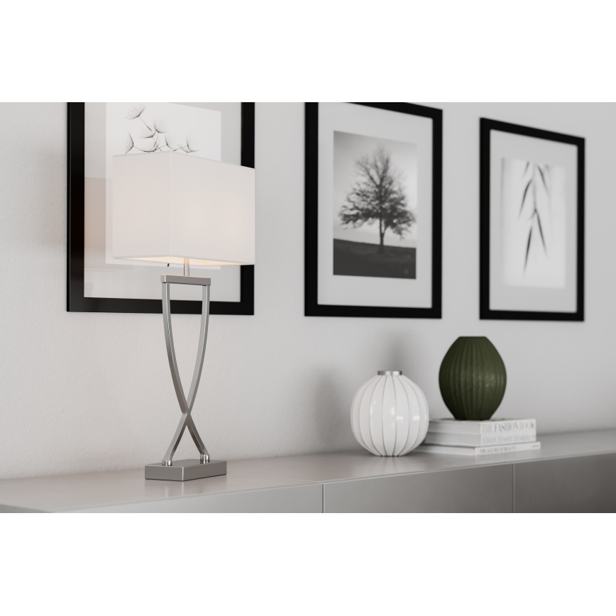 ByRydens - Lámpara de mesa OMEGA 1xE27/5W/230V blanco/cromo brillante