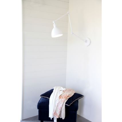 ByRydens - Aplique regulable BAZAR 1xE27/5W/230V blanco