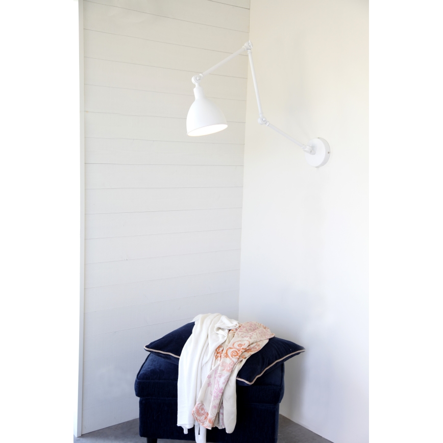 ByRydens - Aplique regulable BAZAR 1xE27/5W/230V blanco