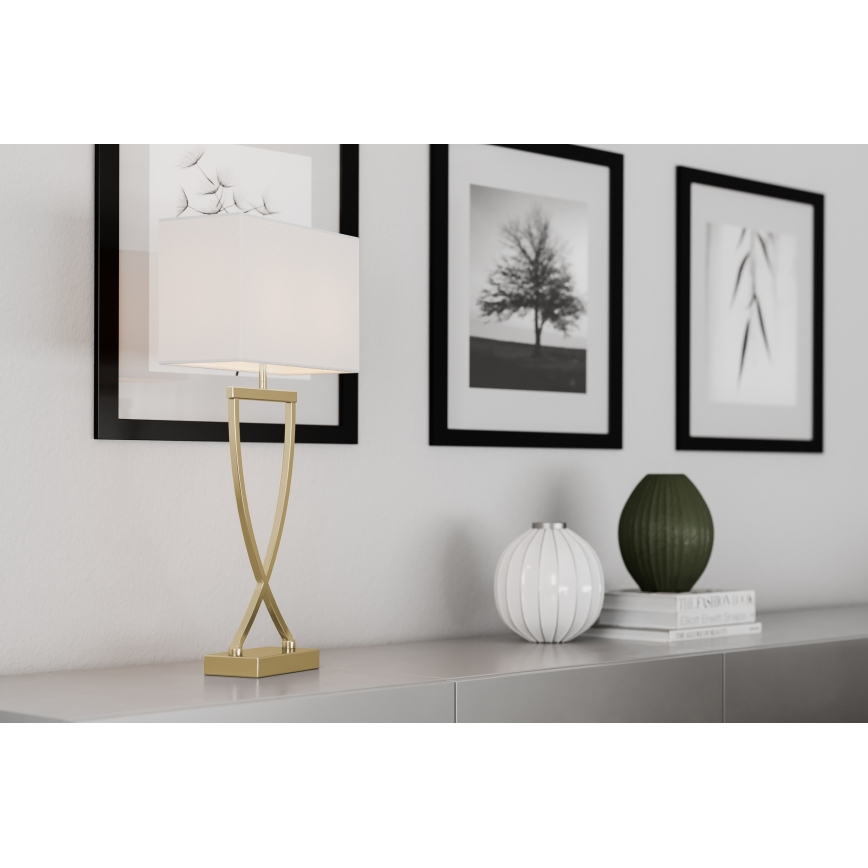ByRydens - Lámpara de mesa OMEGA 1xE27/5W/230V blanco/dorado