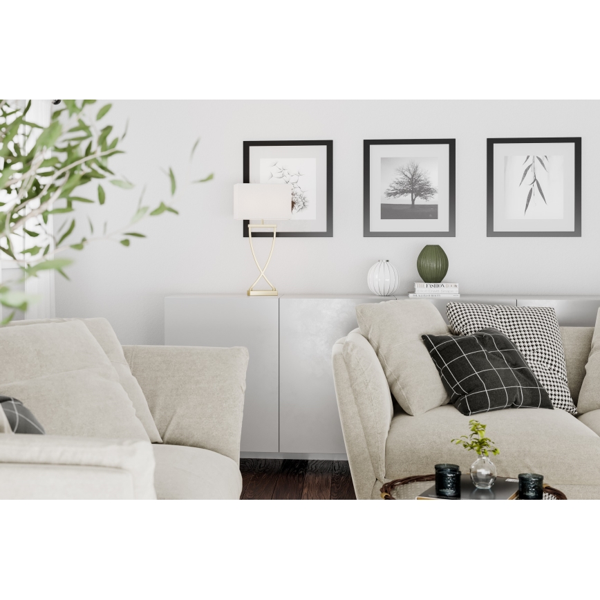 ByRydens - Lámpara de mesa OMEGA 1xE27/5W/230V blanco/dorado