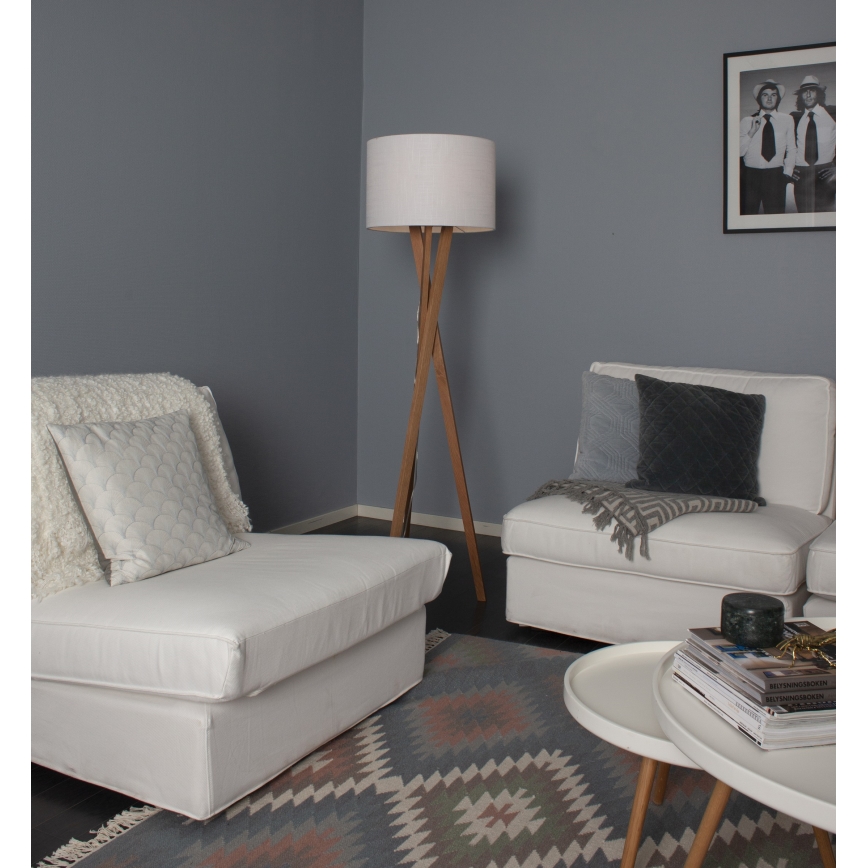 ByRydens - Lámpara de pie VEGA 1xE27/5W/230V beige/blanco