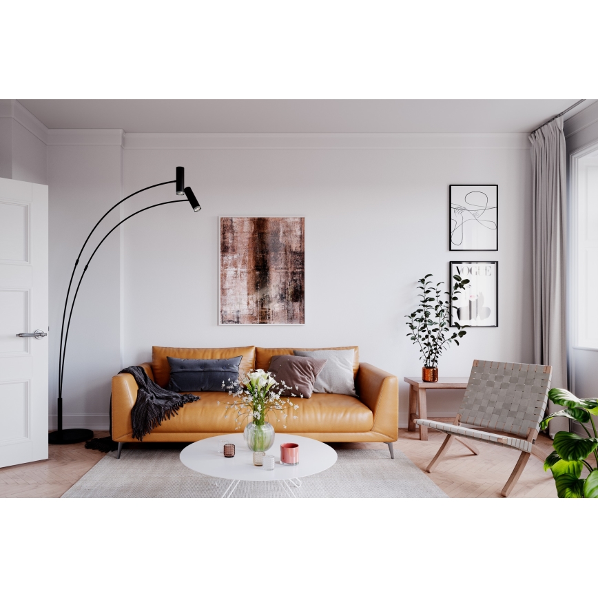 ByRydens - Lámpara de pie PULS 2xGU10/5W/230V negro