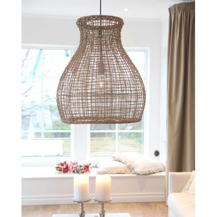 ByRydens - Lámpara colgante SEAGRASS 1xE27/8W/230V beige diá. 49 cm