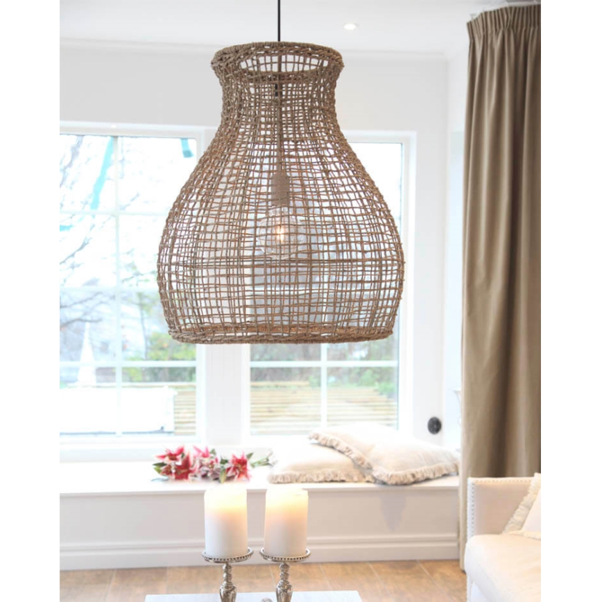 ByRydens - Lámpara colgante SEAGRASS 1xE27/8W/230V beige diá. 49 cm