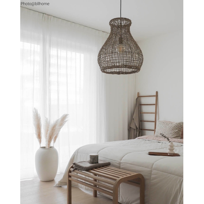 ByRydens - Lámpara colgante SEAGRASS 1xE27/8W/230V beige diá. 49 cm