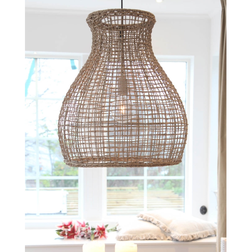 ByRydens - Lámpara colgante SEAGRASS 1xE27/8W/230V beige diá. 49 cm