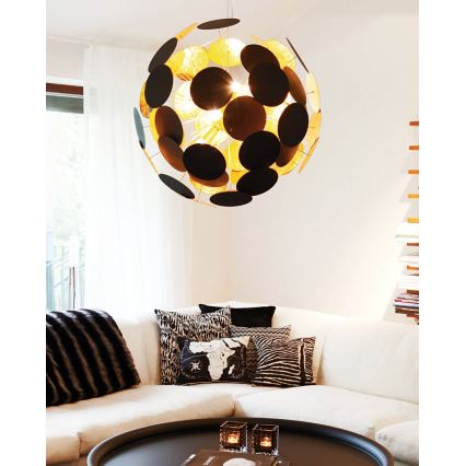 ByRydens - Lámpara colgante PLANET 4xE14/5W/230V negro/dorado diá. 50 cm