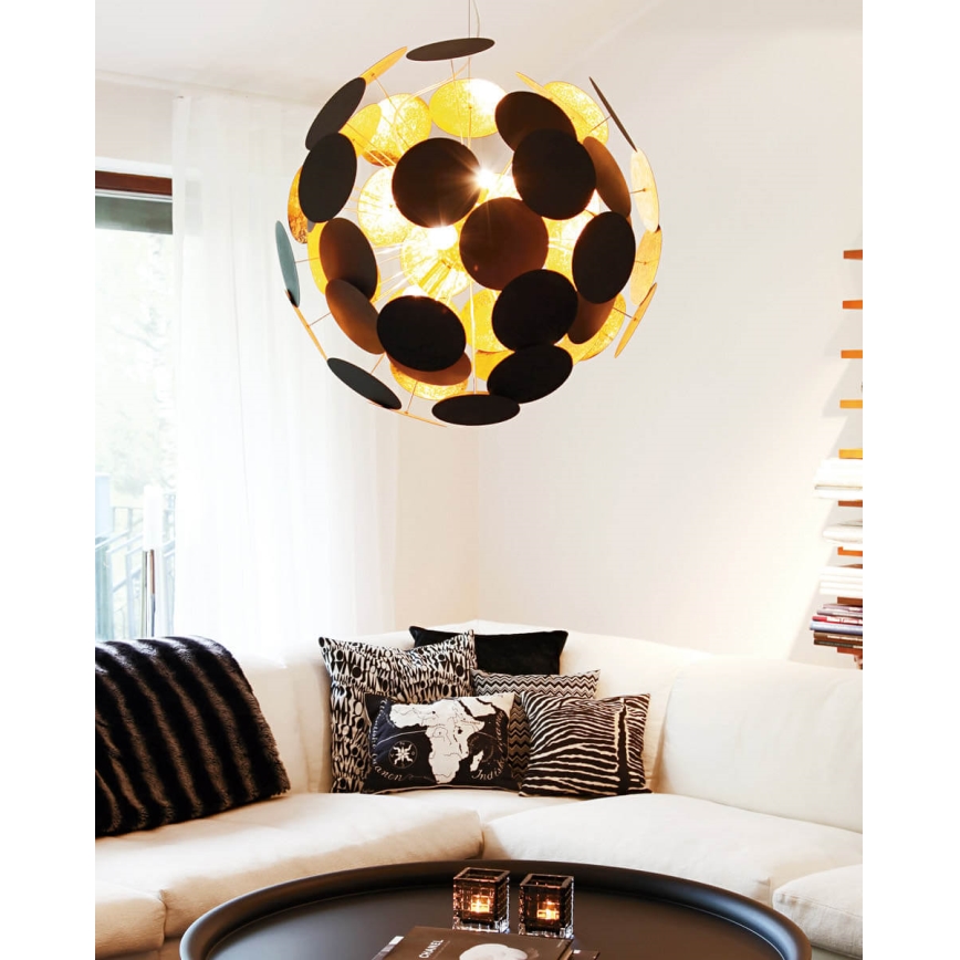 ByRydens - Lámpara colgante PLANET 4xE14/5W/230V negro/dorado diá. 50 cm
