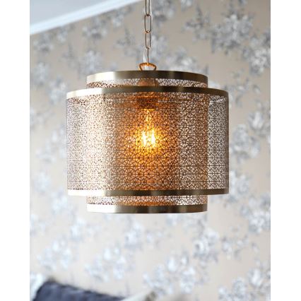ByRydens - Lámpara colgante con cadena HERMINE 1xE27/5W/230V latón diá. 34 cm