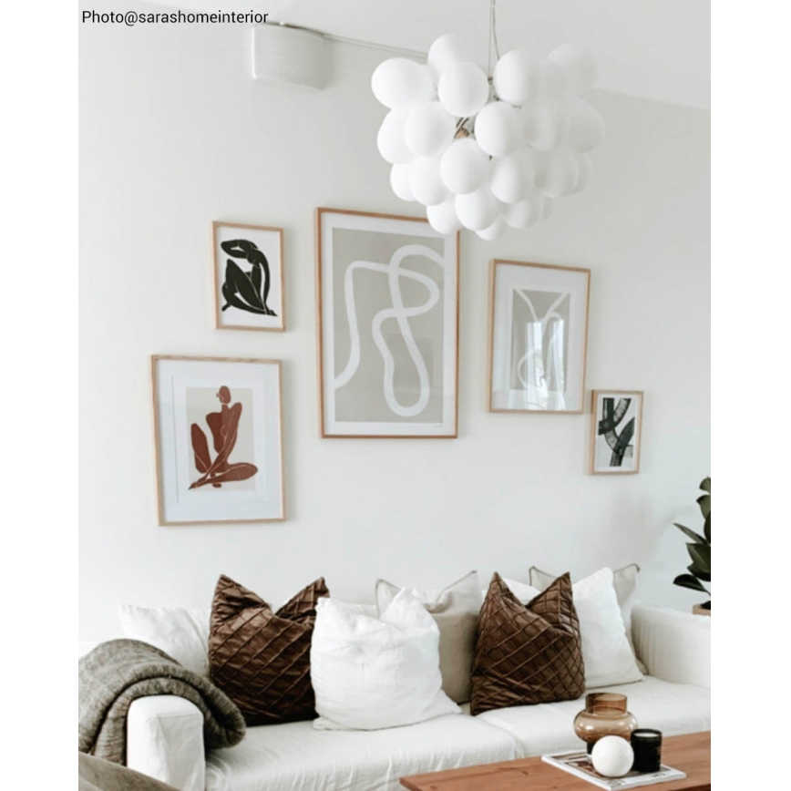 ByRydens - Lámpara colgante GROSS 8xG9/4W/230V blanco diá. 50 cm